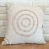 Natural Linen Cotton Cushion With Cowrie Shells