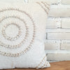 Natural Linen Cotton Cushion With Cowrie Shells