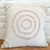 Natural Linen Cotton Cushion With Cowrie Shells