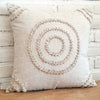 Natural Linen Cotton Cushion With Cowrie Shells