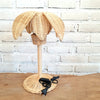 Standing Rattan Lamp with Palm Tree Design