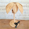 Standing Rattan Lamp with Palm Tree Design