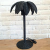 Standing Rattan Lamp with Palm Tree Design