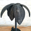 Standing Rattan Lamp with Palm Tree Design