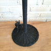 Standing Rattan Lamp with Palm Tree Design