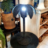 Standing Rattan Lamp with Palm Tree Design