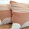 Embroided Cotton Cushion with Piping