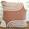 Embroided Cotton Cushion with Piping