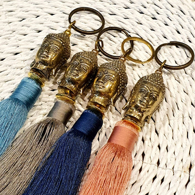 Head Buddha Brass Keychain