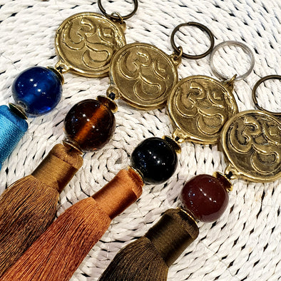 Brass Keychain with Om Symbol Motif