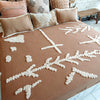 Brown Embroided Natural Throw