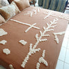 Brown Embroided Natural Throw