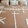 Brown Embroided Natural Throw