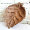 Hand-Carved Wooden Leaf Plate Decor