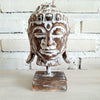 Small Wooden Buddha Head with Stand