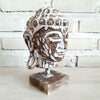 Small Wooden Buddha Head with Stand