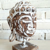 Small Wooden Buddha Head with Stand