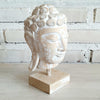 Small Wooden Buddha Head with Stand