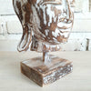 Small Wooden Buddha Head with Stand