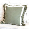 Green Cushion With White Edge