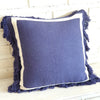 Navy Cushion With White Edge