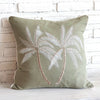 Twin Palm Embroided Cotton Cushion