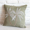 Twin Palm Embroided Cotton Cushion