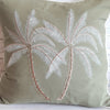 Twin Palm Embroided Cotton Cushion