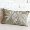 Twin Palm Embroided Cotton Cushion