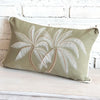 Twin Palm Embroided Cotton Cushion