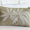 Twin Palm Embroided Cotton Cushion