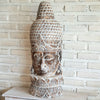 Large Carved Head Buddha Lotus