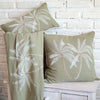 Green Palm Cotton Throw with Tassels