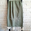 Elegant Green Cotton Throw with Palm Embroidery and Tassels