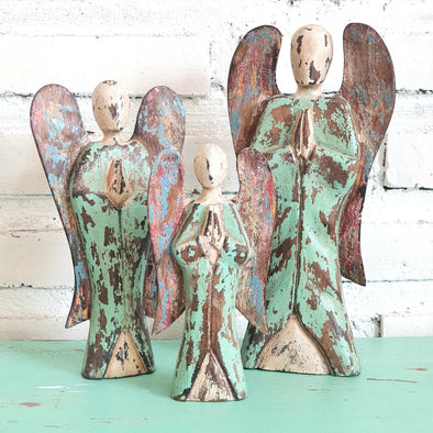 Wooden Winged Angle Figurine