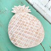 Set 3 Hand-Carved Wooden Pineapple Plate Decor