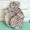 Set 3 Hand-Carved Wooden Pineapple Plate Decor