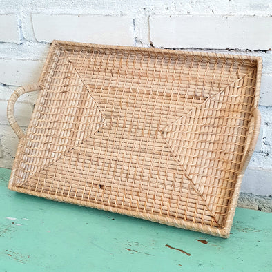 Rattan Tray With Handle