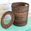 Rubbish Bin Rattan with Lid