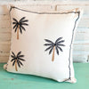 Tropical White Cushion With Palm Tree Embroided