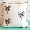 Tropical White Cushion With Palm Tree Embroided