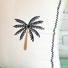 Tropical White Cushion With Palm Tree Embroided