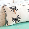 Tropical White Cushion With Palm Tree Embroided