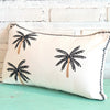 Tropical White Cushion With Palm Tree Embroided