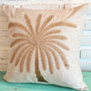 Natural Embroided Palm Tree Motif Cushions