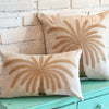 Natural Embroided Palm Tree Motif Cushions