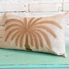 Natural Embroided Palm Tree Motif Cushions