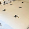 Tropical White Throw With Palm Tree Embroided