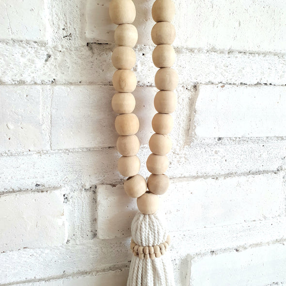 Long Wooden Beaded Tassels