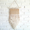 Small Natural Woven Macrame Wall Hanging With Beads